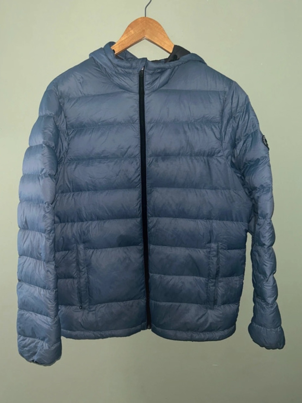 Abercrombie & Fitch Blue Hooded Puffer Jacket